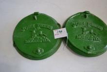 Pair of John Deere Cast Iron Planter Lids