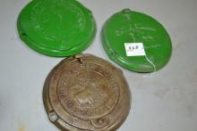 Group of 3 John Deere Planter Lids w/Different Patterns