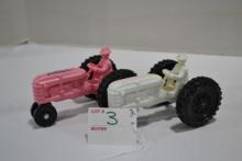 Nov. 2013 and Nov. 2014 Plastic Promotional Plastic Tractors; 5"x3"