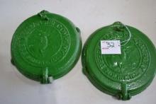 Pair of John Deere Cast Iron Planter Lids