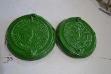 Pair of John Deere Cast Iron Planter Lids