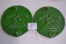Pair of John Deere Cast Iron Planter Lids; No Bracket