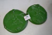 Pair of John Deere Cast Iron Planter Lids