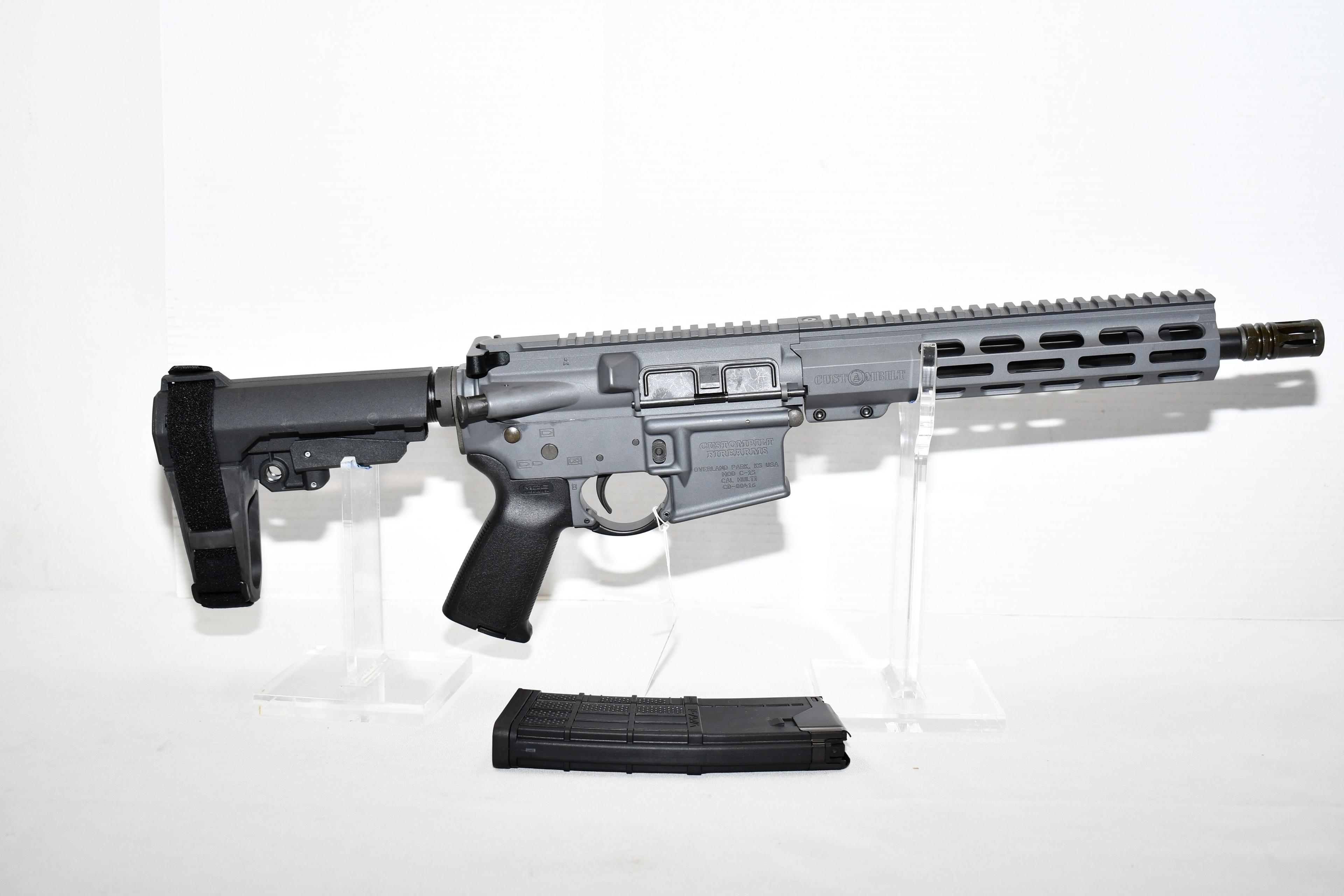 Custombilt Firearms Model C-15 5.56mm Cal. Semi-Auto Pistol w/12" BBL with Flash Hider, Adj. Arm Bra