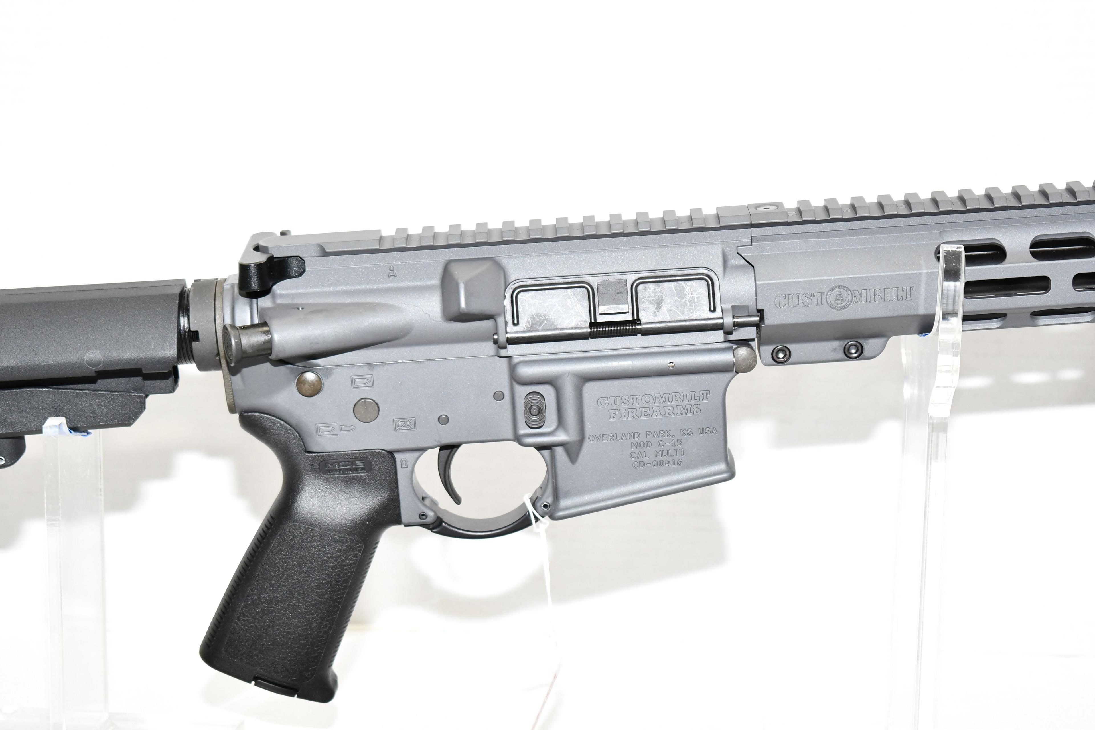 Custombilt Firearms Model C-15 5.56mm Cal. Semi-Auto Pistol w/12" BBL with Flash Hider, Adj. Arm Bra