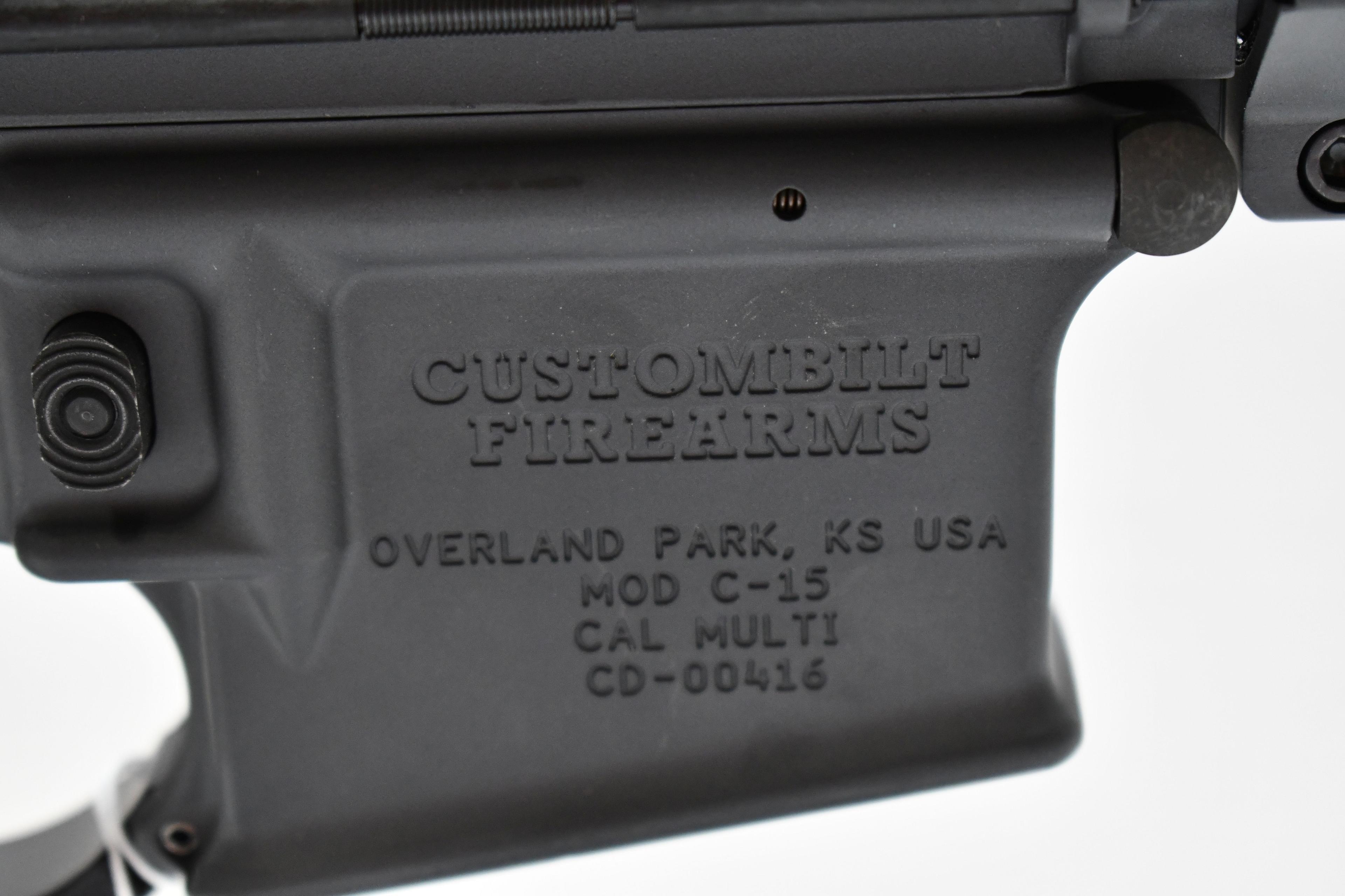 Custombilt Firearms Model C-15 5.56mm Cal. Semi-Auto Pistol w/12" BBL with Flash Hider, Adj. Arm Bra