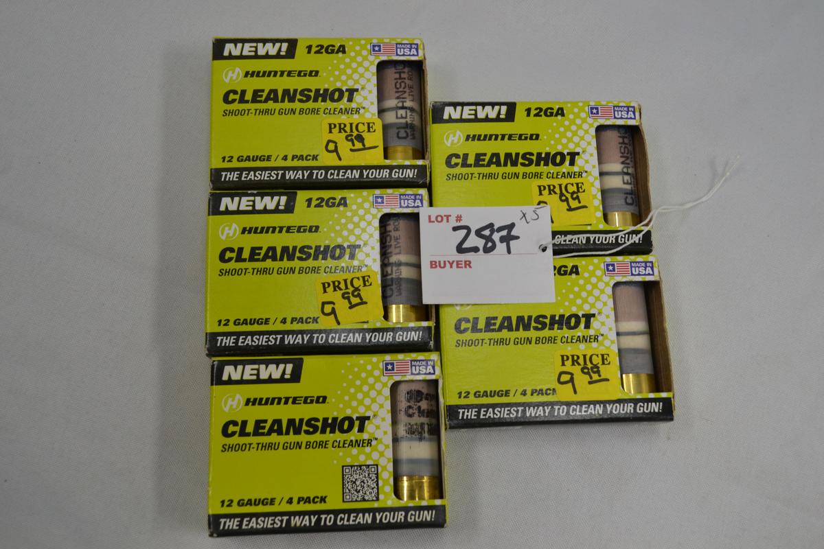 5 Boxes - Huntego Cleanshot  Ga. Bore Cleaner; 4 per Box; 5xBID