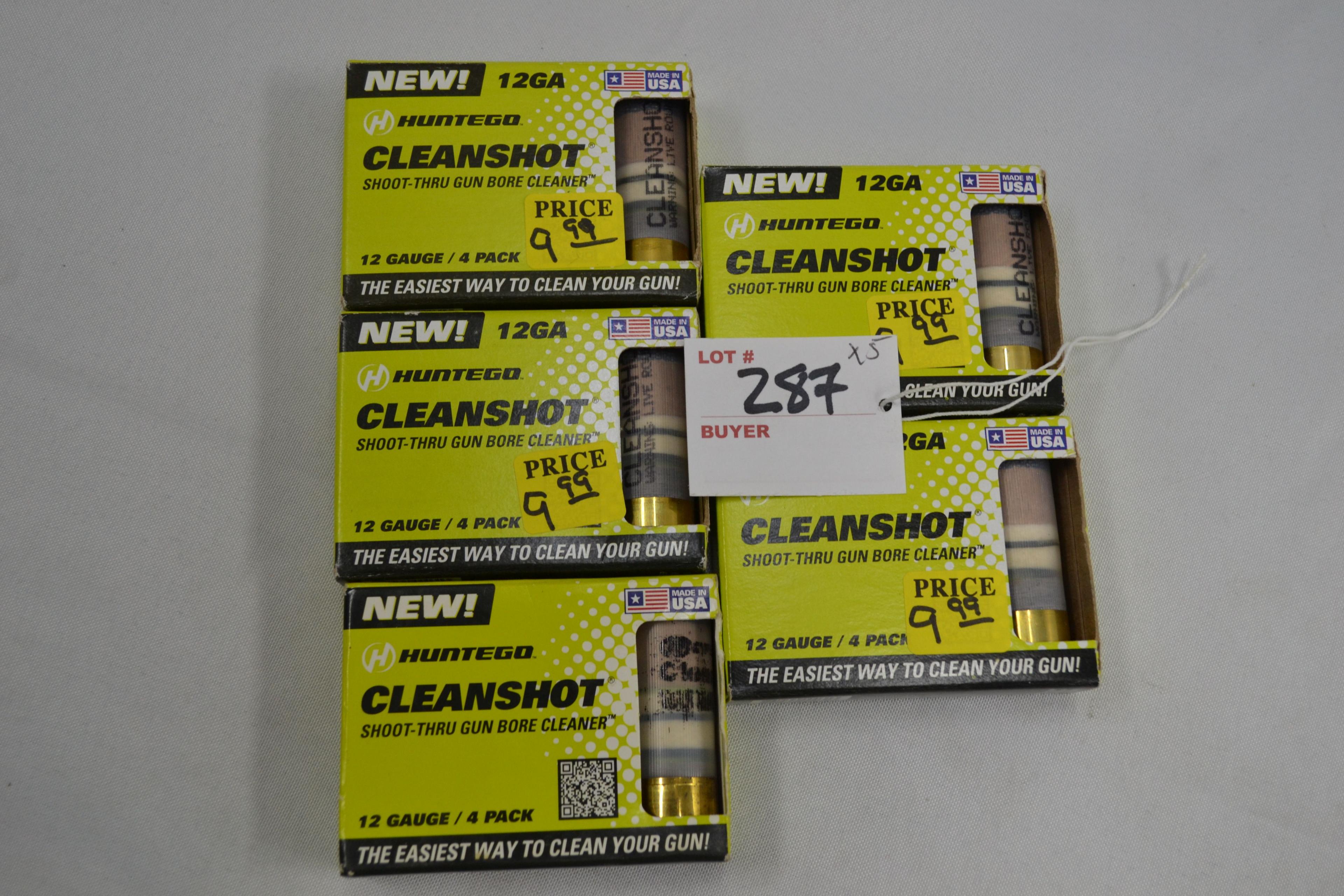 5 Boxes - Huntego Cleanshot  Ga. Bore Cleaner; 4 per Box; 5xBID
