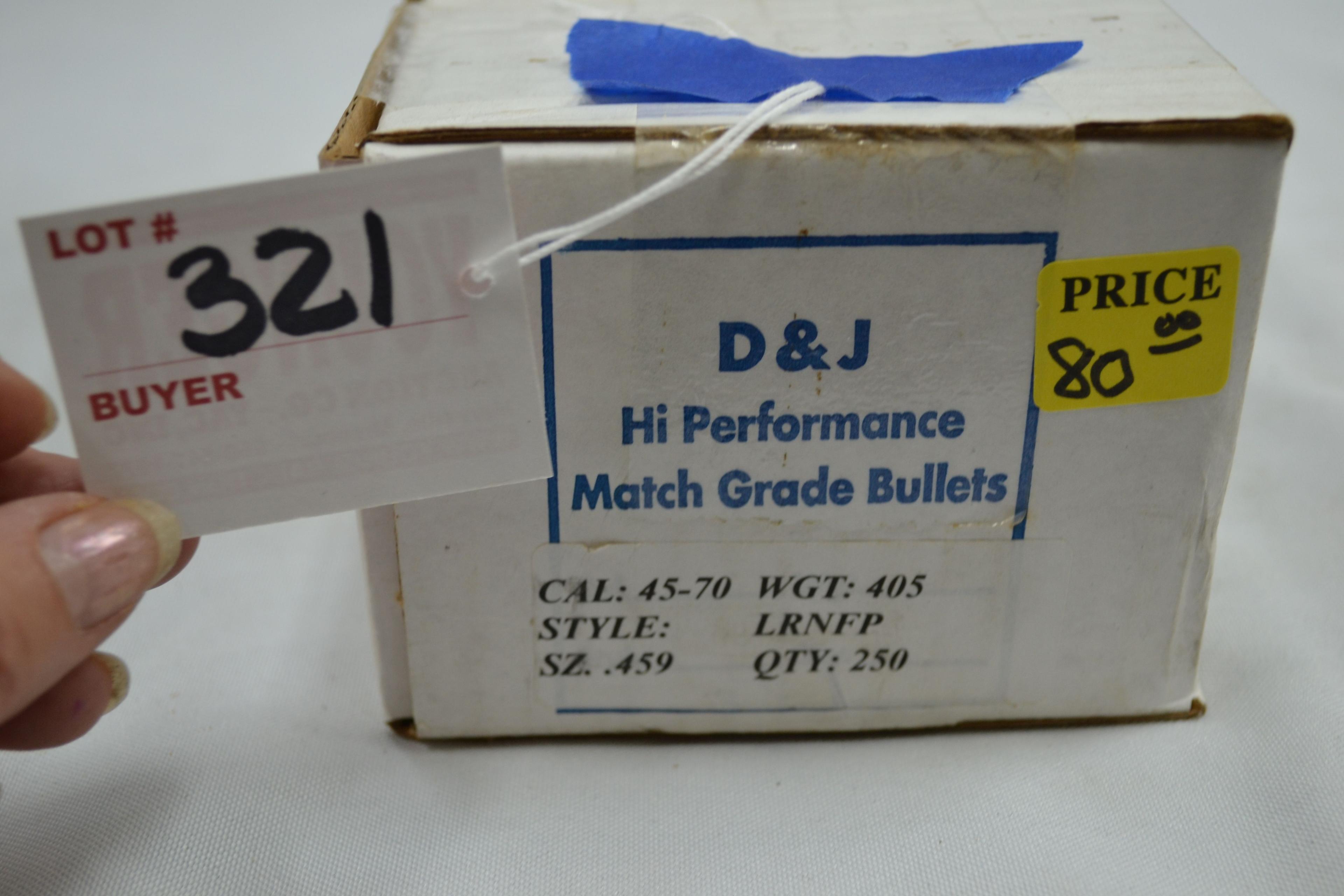 D&J High Performance .45-70 Cal. Match Grade Bullets; 250 Rds. LRN