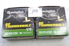 2 Boxes - Remington Thunderbolt .22 LR 40 gr. Cartridges; 525 Rds./Box; 2xBID