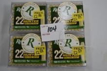 4 Boxes - Remington Golden Hunter .22 LR 40 gr. Plated HP; 100 Rds./Box; 4xBID