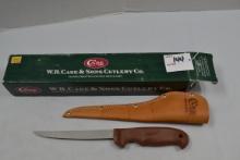 Case XX Hunter Fillet Knife w/Leather Sheath; 11" OAL, 6" Blade; NOS