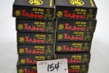 12 Boxes - TulAmmo .223 Rem. 55 gr. FMJ Steel Case Non-Corrosive Berdan Primed; 20 Rds./Box; 12xBID