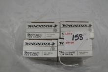 4 Boxes - Winchester 9mm NATO 124 gr.; 50 Rds./Box; 4xBID