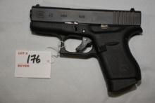 Glock 43 9mm Cal. Semi-Auto Pistol w/2-6 Rd. Magazines, Factory Hard Case and Manual; SN ADEN955; Li