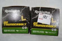 2 Boxes - Remington Thunderbolt .22 LR 40 gr. Cartridges; 525 Rds./Box; 2xBID
