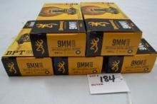 5 Boxes - Browning 9mm 147 gr. FMJ; 50 Rds./Box; 5xBID