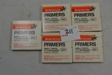 5 Boxes - Winchester Small Pistol Primers; 100 Primers/Box; 5xBID