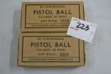 2 - Boxes - GI-Issue .45 Cal.; 50 Rds./Box; 2xBID