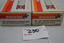 2 Boxes - Winchester Super X .30-30 Cal. Including 150 gr. PSP and 150 gr. HP; 20 Rds./Box; 2xBID