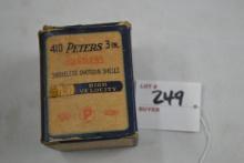 1 Box - Vintage Peters High Velocity .410 Ga. 3" No. 6 Shot Paper Shells; 25 Rds./Box