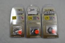3 - Carlson Shotgun Gas Ring Assortment Kits; 3xBID