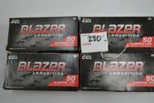 4 Boxes - CCI Blazer .38 SPL+P 125 gr. JHP Aluminum Case; 50 Rds./Box; 4xBID
