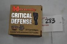 1 Box - Hornady Critical Defense .38 SPL 110 gr.; 25 Rds./Box