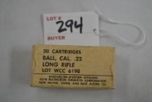 U.S. G.I. Issue Winchester .22 LR Ball Ammo; 50 Rds.