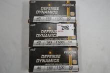 3 Boxes - Fiocchi .40 S&W 165 gr. JHP; 50 Rds./Box; 3xBID