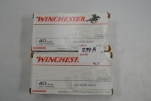 2 Boxes - Winchester .40 S&W 165 gr. FMJ; 50 Rds./Box; 2xBID