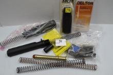 1 Lot of Miscellaneous AR15 Parts including Delta Ring, Front Sight, Gas Rings, Butt Pad, Buffer Tub