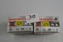 2 Boxes - Winchester Super X 16 Ga. 2-3/4" No. 8 Shot; 25 Rds./Box; 2xBID