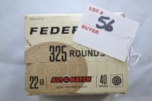 1 Box - Federal AutoMatch .22 LR 40 gr. Solid Tip; 325 Rds./Box