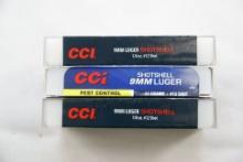 3 Boxes - CCI 9mm Shot Shells; 10 Rds./Box; 3xBID
