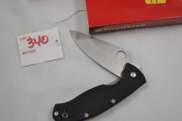 Spyderco C122GP Locking Folding Knife w/Spring Clip; 7-5/8" OAL, 3-3/8" Blade; NIB