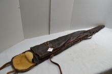 Vintage Winchester Leather Long Gun Case w/2 Built-in Side Pouches and Sheepskin Lining; 50" OAL; Ma