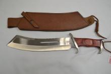 Hibben Knives Hibben-IV SS Bolo/Machete Knife w/Leather Sheath; 17-1/2" OAL, 12" Blade