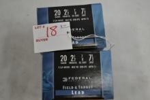 2 Boxes - Federal 20 Ga. 2-1/2" No. 7-1/2 Shot; 25 Rds./Box; 2xBID