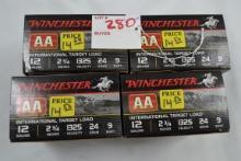 4 Boxes - Winchester AA 12 Ga. 2-3/4" 9-Shot Shells; 25 Rds./Box; 4xBID