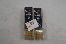 2 Boxes - CCI CB .22 Short LRN; 100 Rds./Box; 2xBID