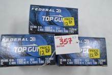 3 Boxes - Federal Top Gun 12 Ga. 2-3/4" 7-1/2-Shot Shells; 25 Rds./Box; 3xBID