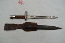 Swiss M18 Bayonet w/Sheath and Original Frog; 14-3/4" OAL, 9-3/4" Blade