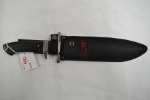 Frost Cutlery Fixed Blade SS? Knife w/Wood Handle Sheath; 15" OAL, 9" Blade