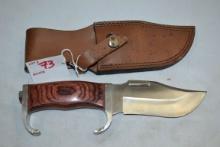 Hibben Knives HTF Recon Knife w/Leather Sheath; 10" OAL, 5" Blade
