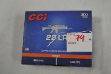 CCI .22 LR 40 gr. Copper-Plated RN; 300 Rds.