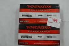 2 Boxes - Winchester Small Pistol Primers; 1000 per Box; 2xBID