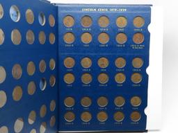 Whitman Lincoln Cent Album 1909-40, 87 Coins avg circ, NO 09S VDB, 09S, 14D. 1931S G+