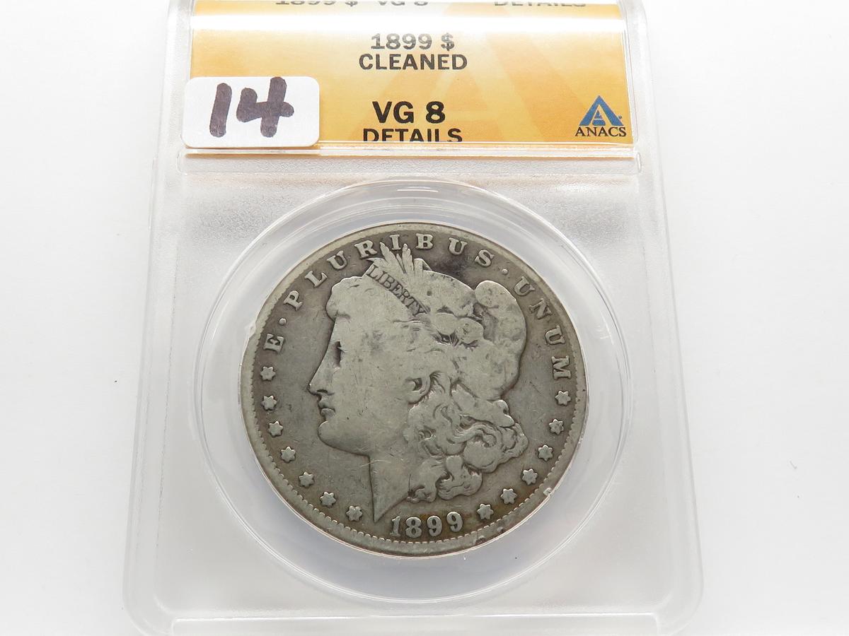 Morgan $ 1899 ANACS VG8 cleaned