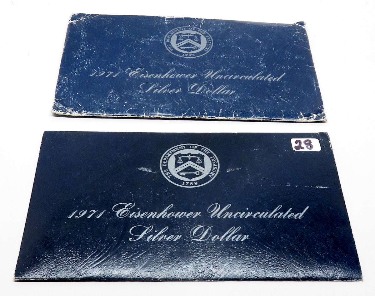 2-1971S Eisenhower Silver $ Unc (blue envelopes)